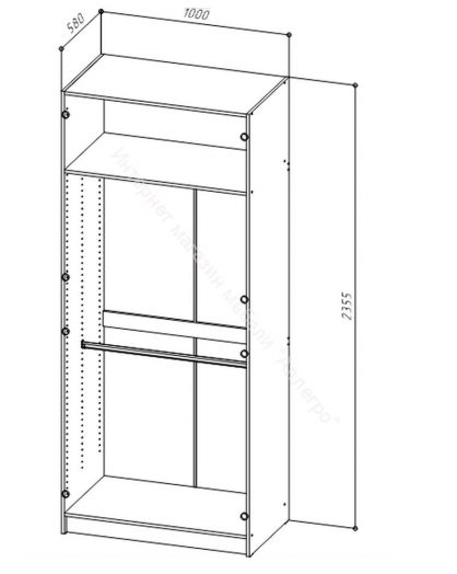 Шкаф НОРДИК К-6 3000 Холодный серый