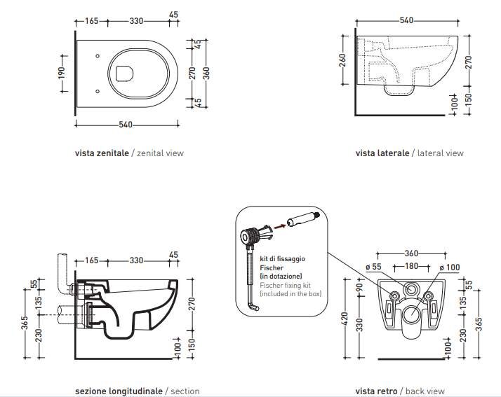 Подвесной унитаз Flaminia App Wall Hung WC AP118G ФОТО