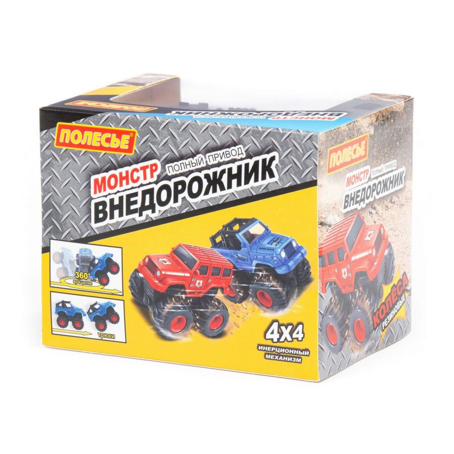 "Монстр ВНЕДОРОЖНИК" - "Джип-сафари", автомобиль инерционный (синий) (в коробке)