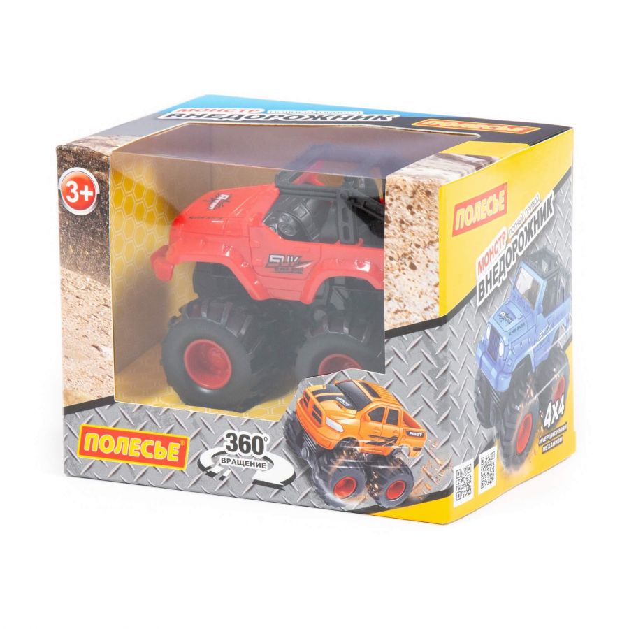 "Монстр ВНЕДОРОЖНИК" - "Джип-сафари", автомобиль инерционный (красный) (в коробке)