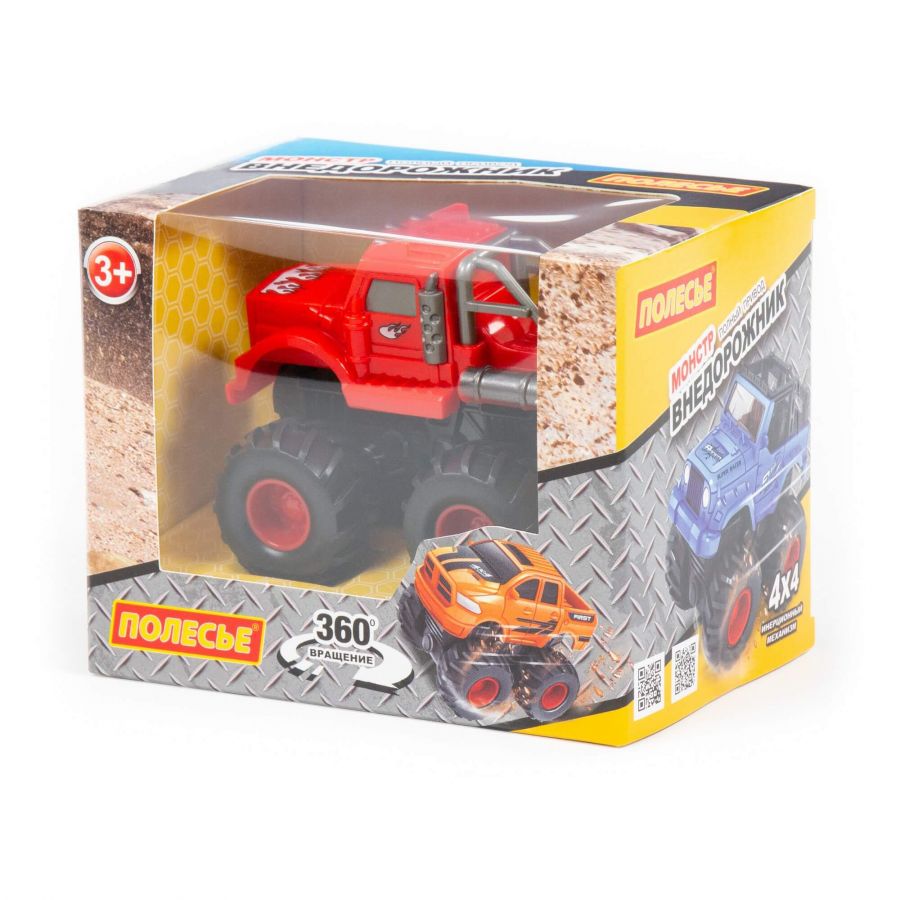 "Монстр ВНЕДОРОЖНИК" - "Грузовик", автомобиль инерционный (красный) (в коробке)