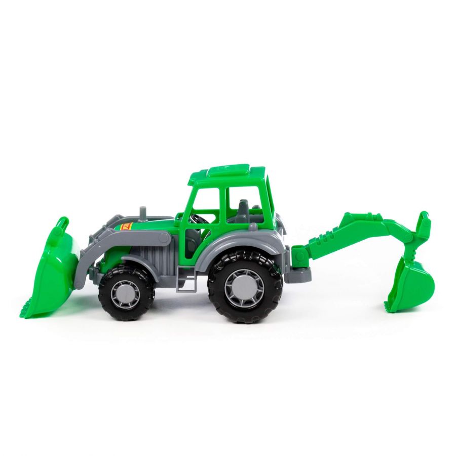"Мастер", трактор-экскаватор (серо-зелёный) (в сеточке)