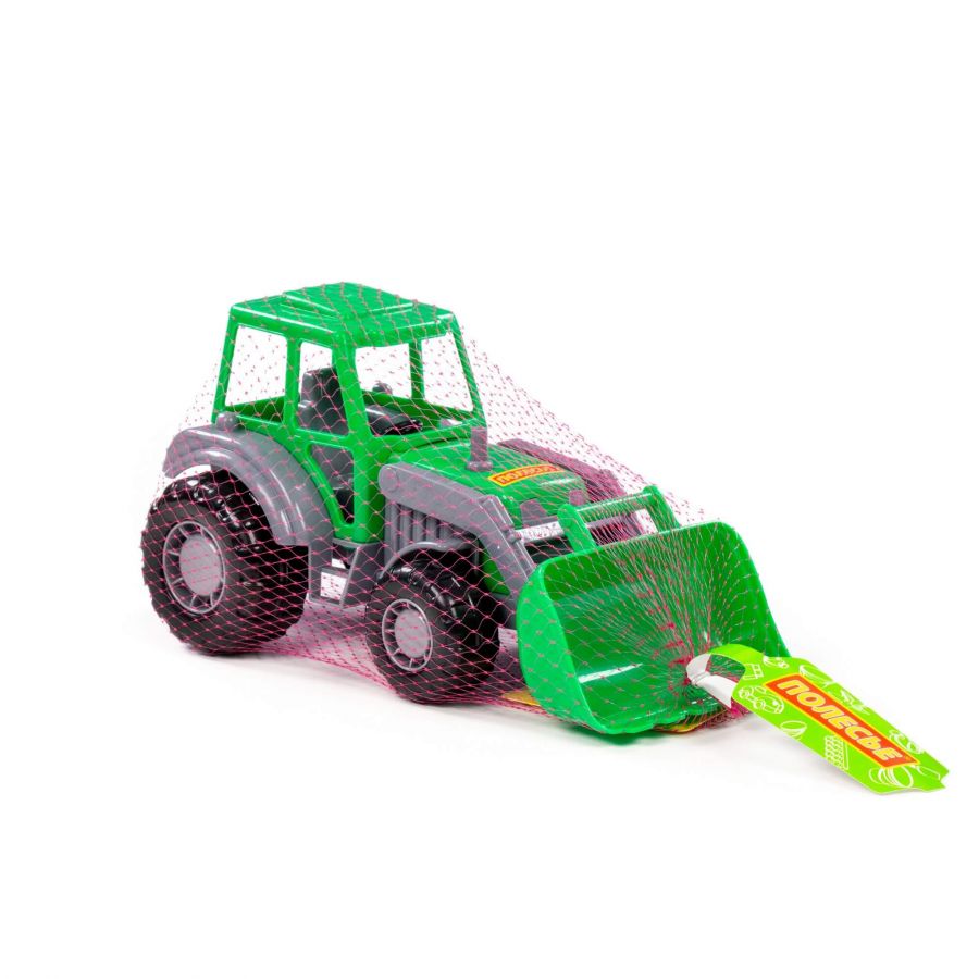 "Мастер", трактор-погрузчик (серо-зелёный) (в сеточке)