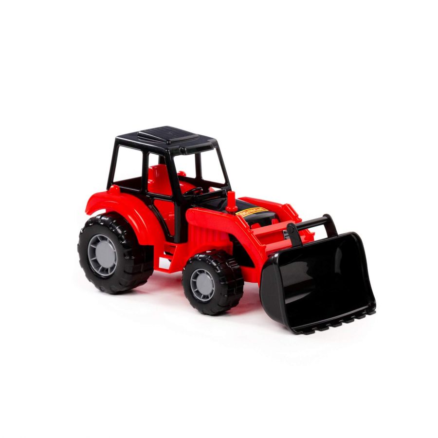 "Мастер", трактор-погрузчик (красно-чёрный) (в сеточке)