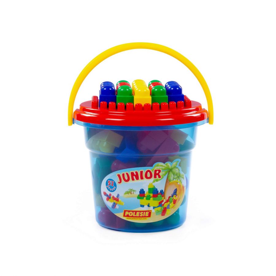 Конструктор "Юниор" (57 элементов) (в ведре синем "Макси" с крышкой)