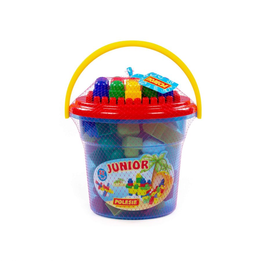 Конструктор "Юниор" (57 элементов) (в ведре синем "Макси" с крышкой)