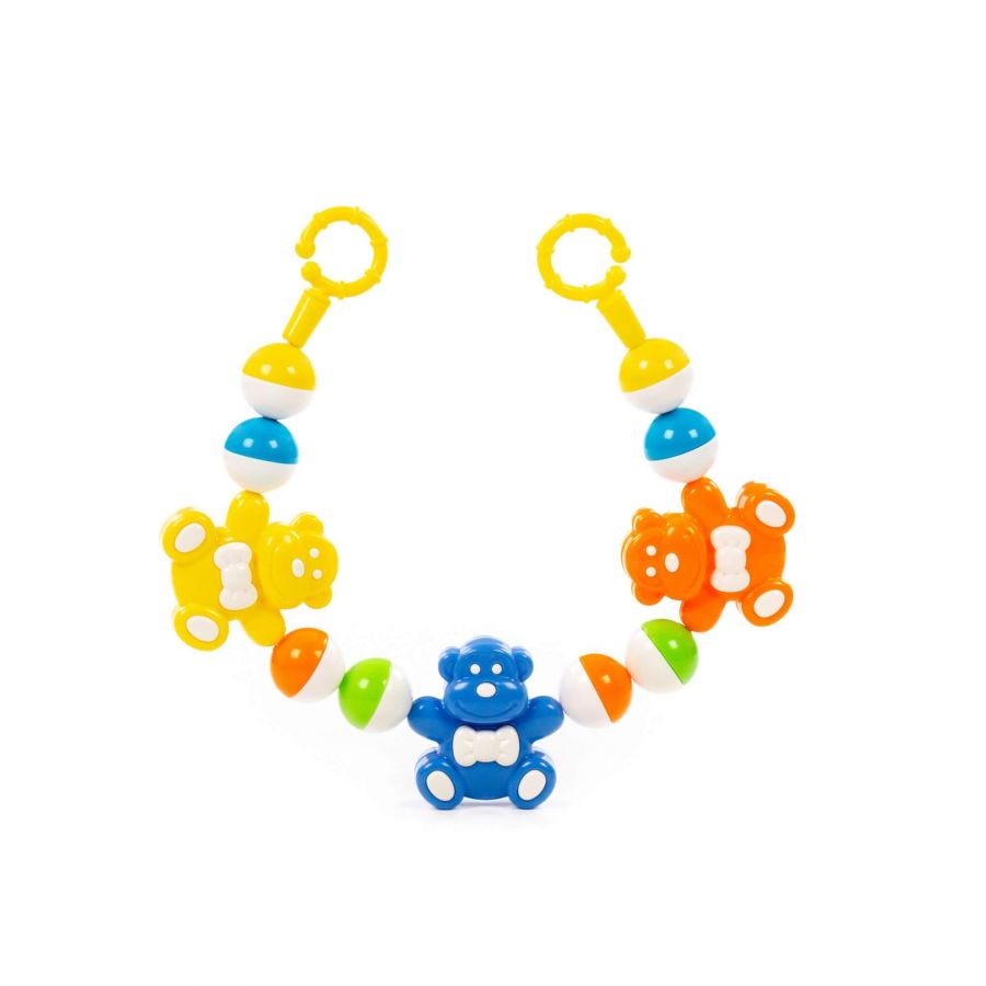 Погремушка-подвеска "Смешные обезьянки" (54 см) (оранжевый, синий, жёлтый) (в пакете)