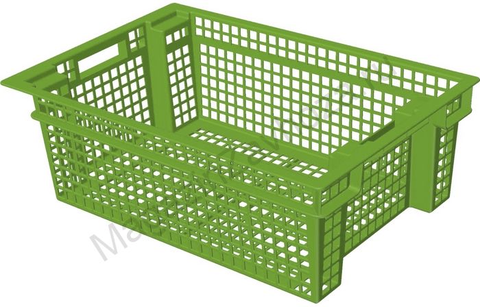 Ящик для овощей 60 х 40 х 20 см из первичного полиэтилена оливковый