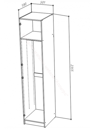 Шкаф НОРДИК К-4 Комбинированный с зеркалом
