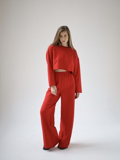 Брюки оверсайз красные