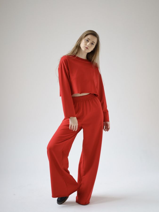 Брюки оверсайз красные