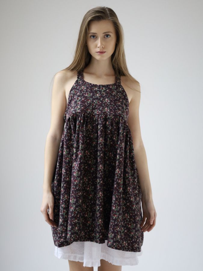 Сарафан Molle винный в цветочек