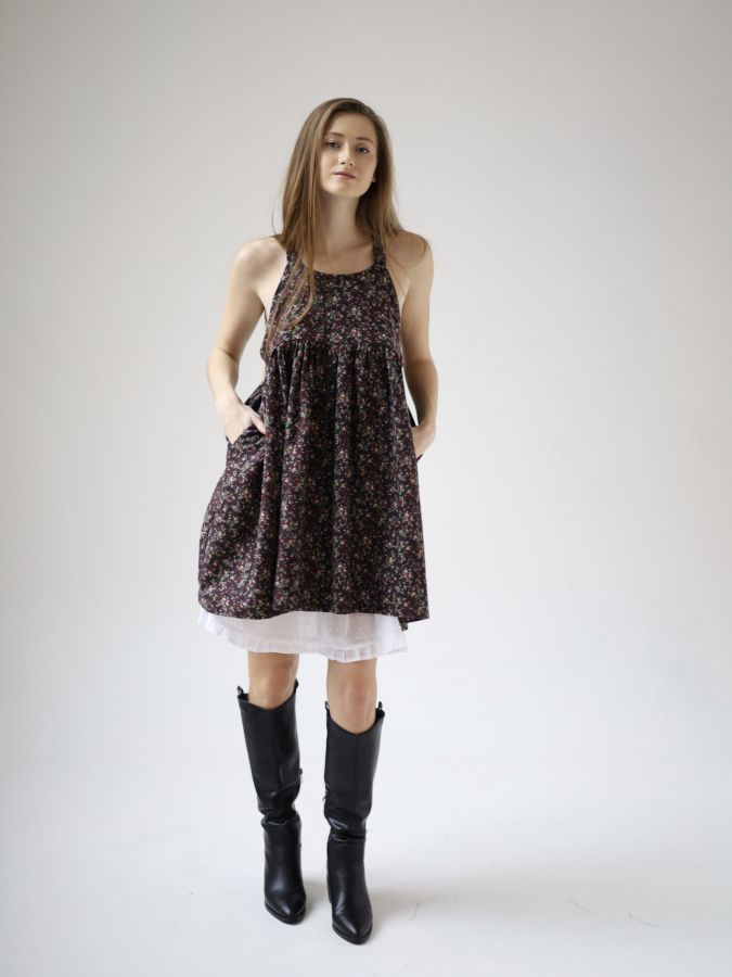 Сарафан Molle винный в цветочек