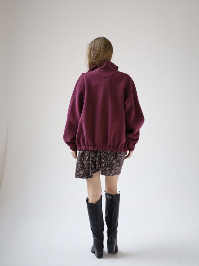 Олимпийка оверсайз с начесом каберне