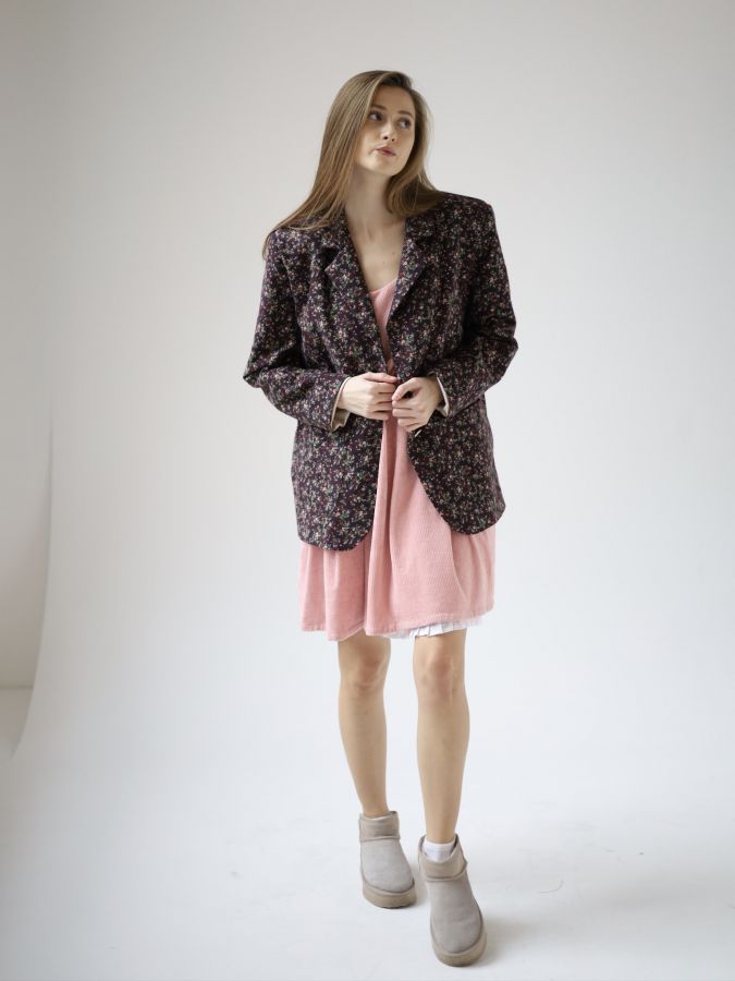 Пиджак винный в цветочек