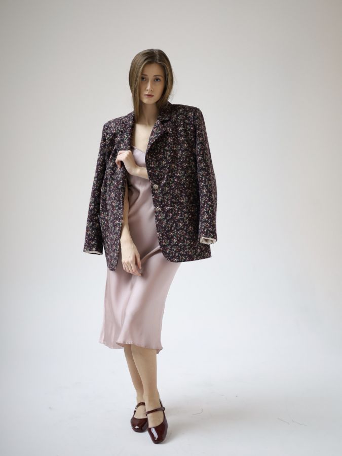 Пиджак винный в цветочек
