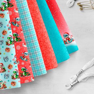 Хлопок - набор тканей для шитья "Змейки 2025" limit