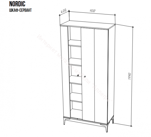 Шкаф-сервант NORDIC Холодный серый/Дуб Артизан