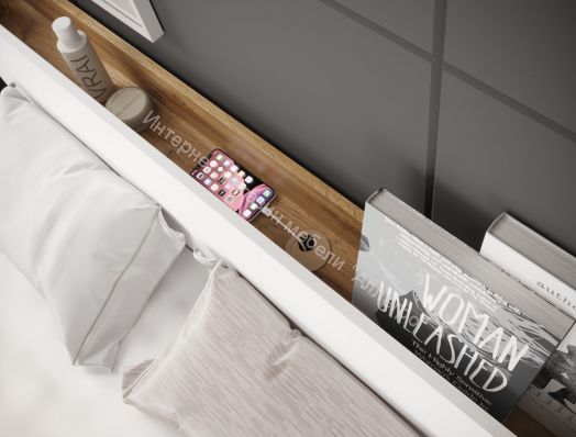 Кровать 160х200 (N) FRESCO Белый/Дуб Вотан