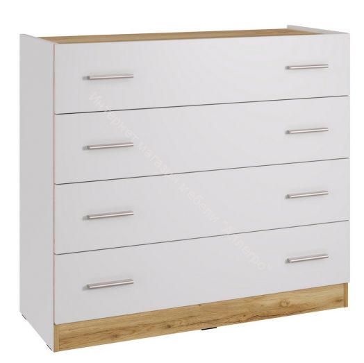 Комод КМ-100 (N) FRESCO Белый/Дуб Вотан