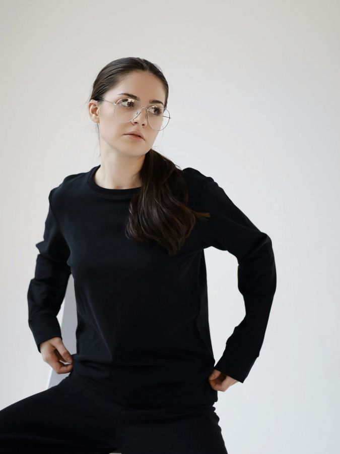 Лонгслив черный