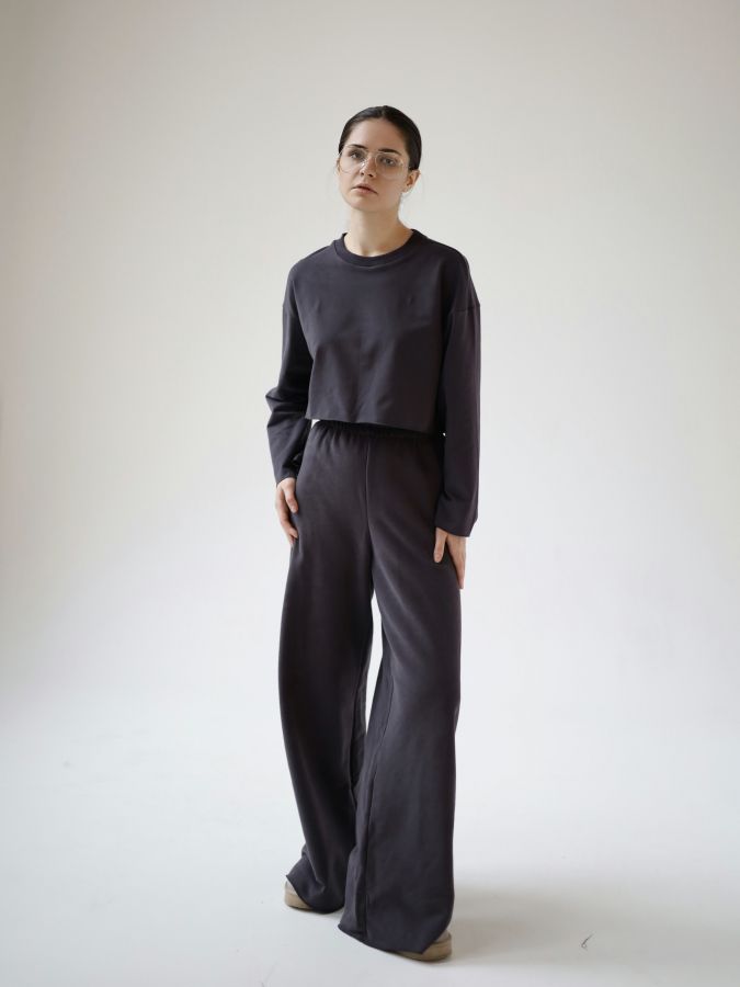 Кофта укороченная графит