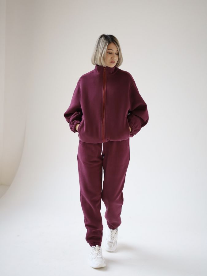 Джоггеры с начесом каберне