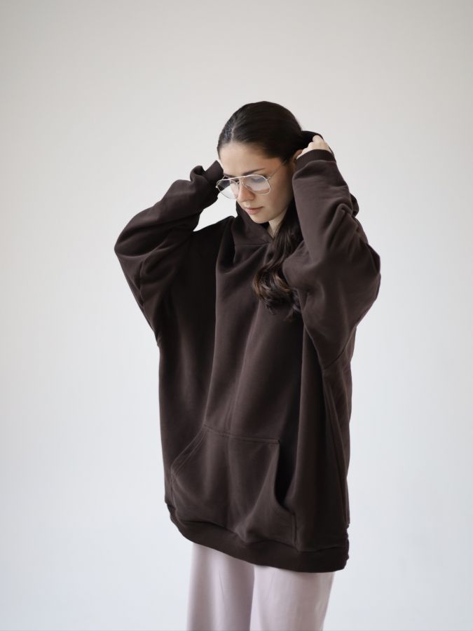 Худи оверсайз в цвете шоколад