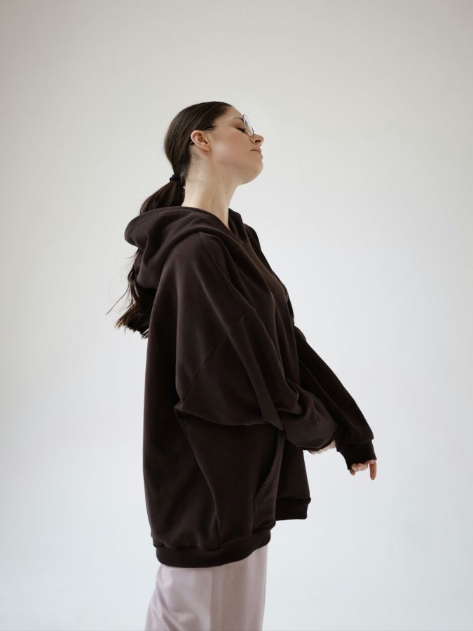 Худи оверсайз в цвете шоколад