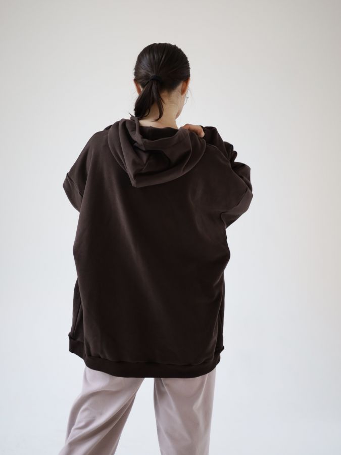 Худи оверсайз в цвете шоколад