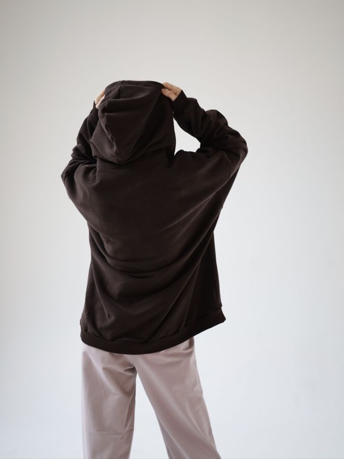 Худи оверсайз в цвете шоколад