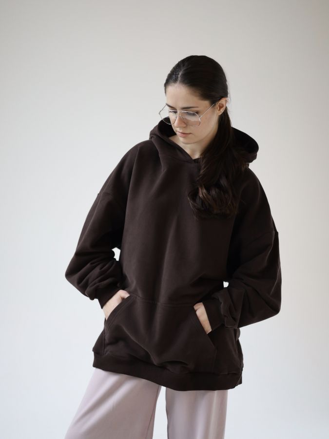 Худи оверсайз в цвете шоколад