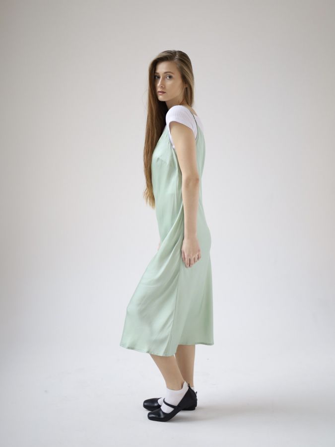 Платье комбинация Finezza из бамбука фисташка