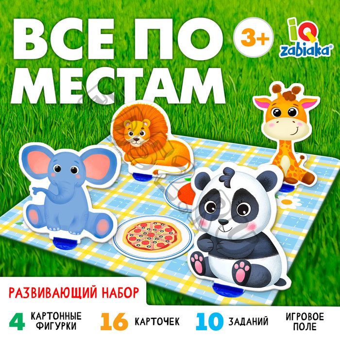 Развивающий набор «Всё по местам», 16 карточек, 10 заданий, 3+