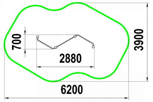 Турник "Трио" СП-1.47 для уличной площадки