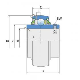 Корпусный подшипник LE205-2T