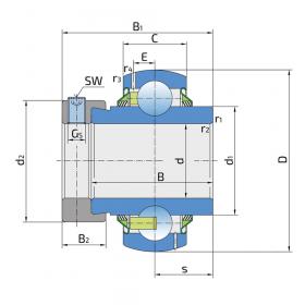 Корпусный подшипник LY 206-2T