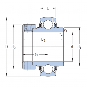 Корпусный подшипник YEL 209-112-2F