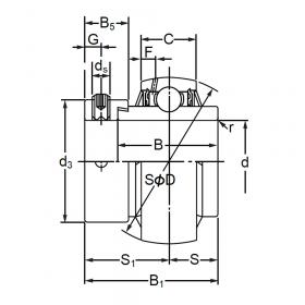 Корпусный подшипник UEL 210-R3