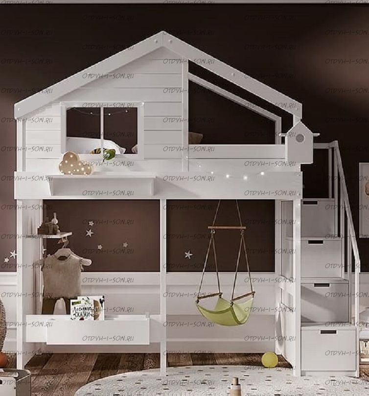 Кровать-чердак Домик Roof №8А