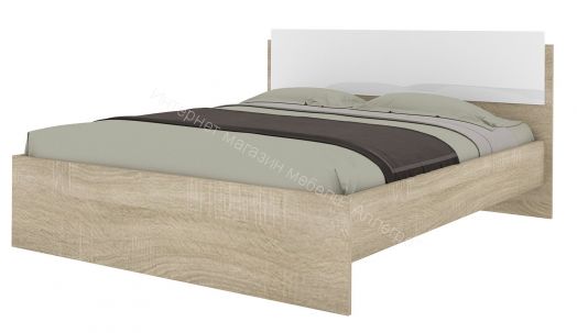 Кровать 160х200 БЛАНКА Дуб Сонома/Белый глянец