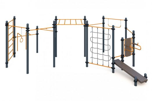 Спортивный комплекс с турниками. шведской стенкой, брусьями W-03-016
