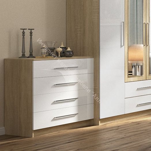 Спальня БЛАНКА Дуб Сонома/Белый глянец