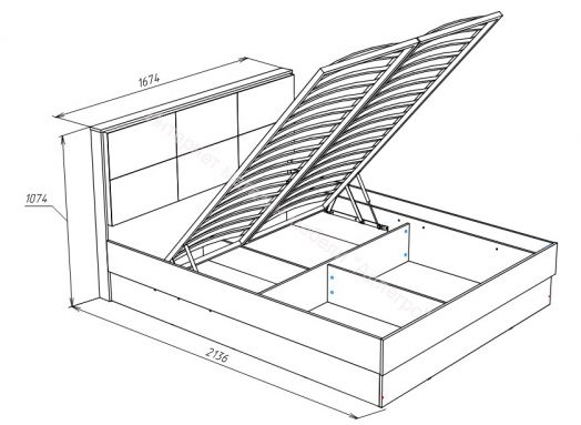 Кровать 160х200 ВЕНЕЦИЯ Дуб серый Крафт