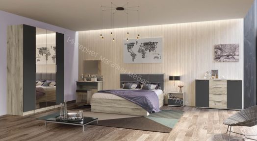 Кровать 160х200 ВЕНЕЦИЯ Дуб серый Крафт