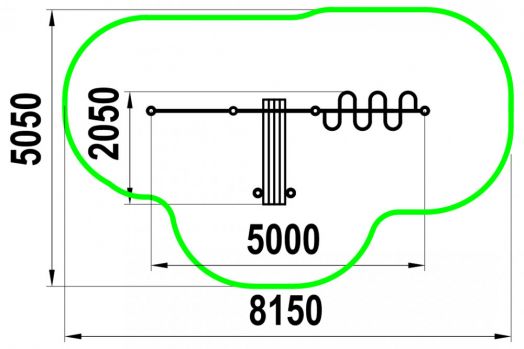 Турник, лавка для упражнений на пресс наклонная, рукоход "змейка" W-02-016