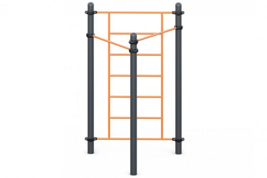 Два турника классического хвата и шведская стенка  W-02-011