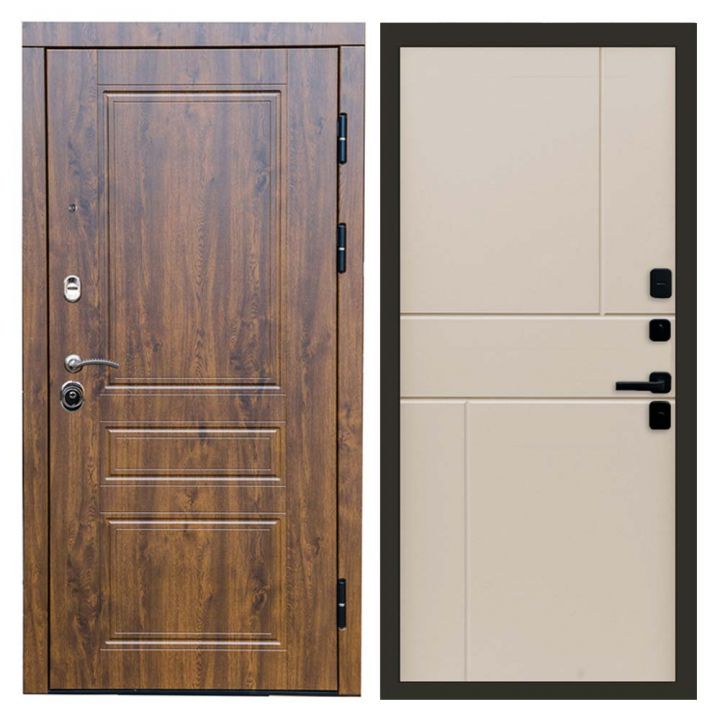 Входная дверь Termo-door Орегон Дуб Горизонт Слоновая Кость с терморазрывом Металлическая