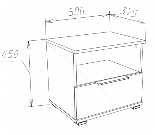 Тумба прикроватная ВЕНЕЦИЯ Дуб серый Крафт/Серый графит