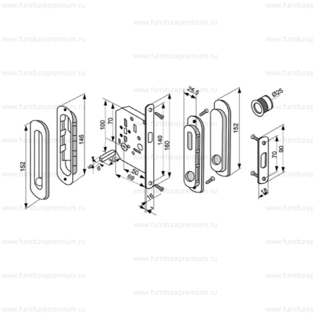 Комплект для раздвижных дверей Morelli MHS150 WC